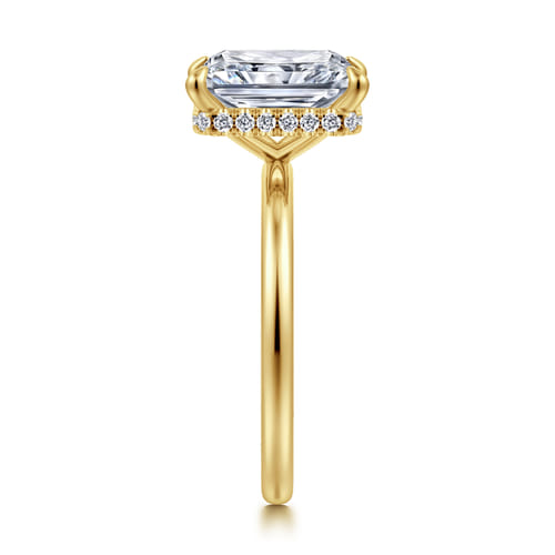 14K White Gold  Radiant Cut Diamond Engagement Ring