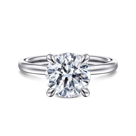 Gabriel - 14K White Gold  Round Diamond Engagement Ring