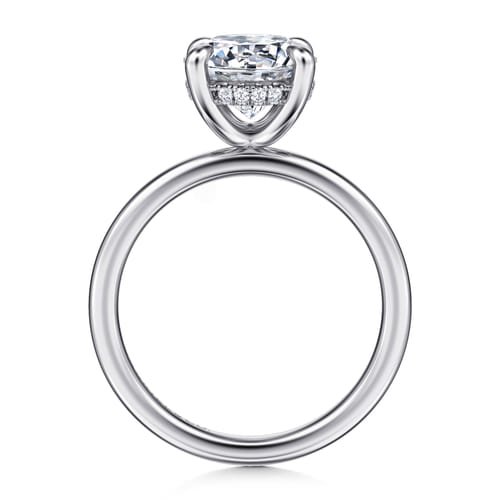 14K White Gold  Round Diamond Engagement Ring
