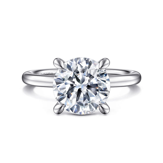 Gabriel - 14K White Gold  Round Diamond Engagement Ring