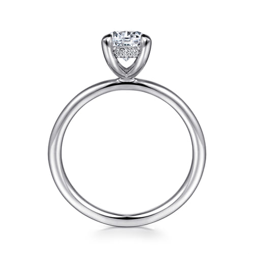 14K White Gold  Round Diamond Engagement Ring