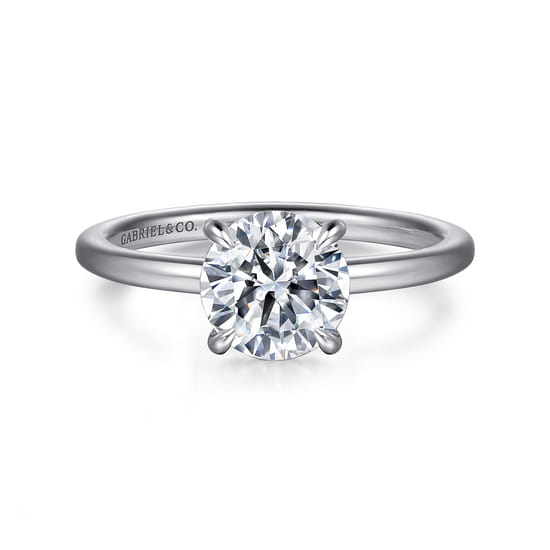 Gabriel - 14K White Gold  Round Diamond Engagement Ring