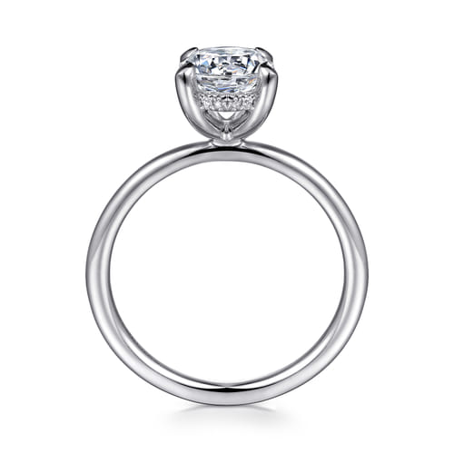 14K White Gold  Round Diamond Engagement Ring