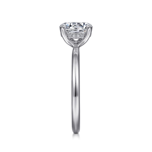 14K White Gold  Round Diamond Engagement Ring