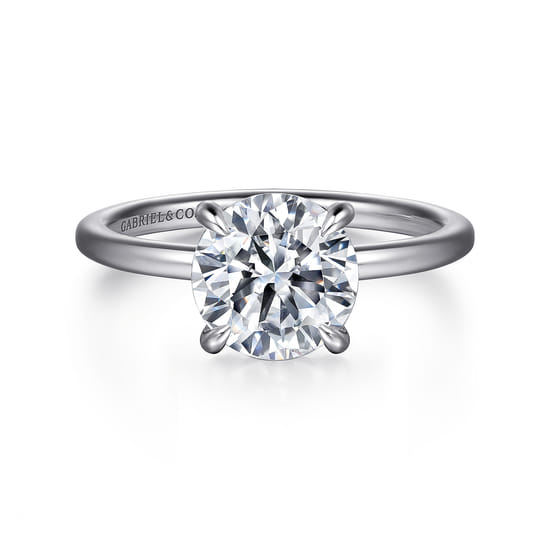 Gabriel - 14K White Gold  Round Diamond Engagement Ring