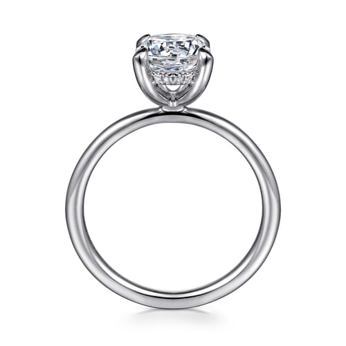14K White Gold  Round Diamond Engagement Ring