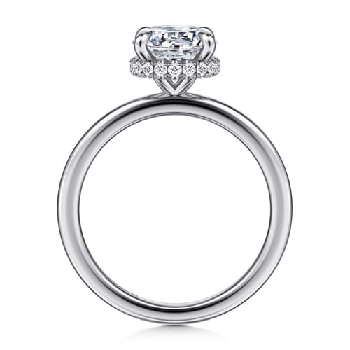 14K White Gold  Round Diamond Engagement Ring