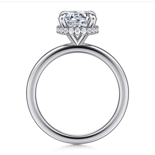 14K White Gold  Round Diamond Engagement Ring