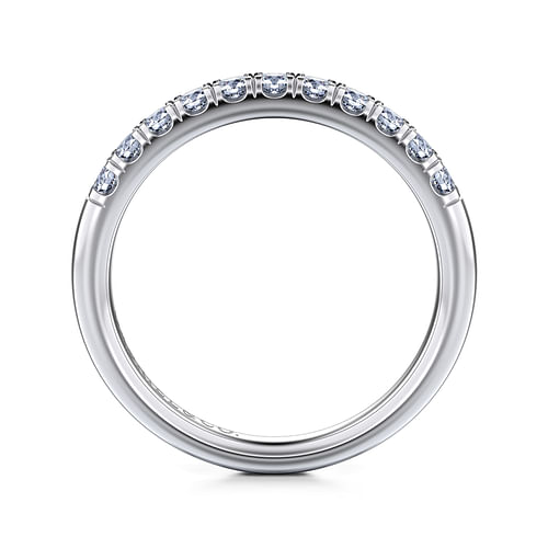 14K White Gold 11 Stone French Pavé Diamond Anniversary Band