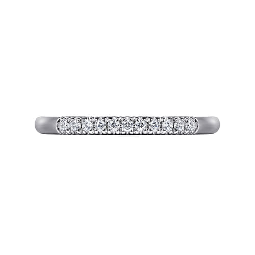 14K White Gold 11 Stone French Pavé Diamond Wedding Band