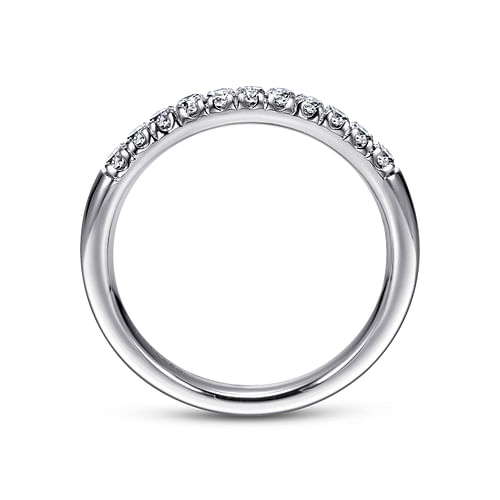 14K White Gold 11 Stone French Pavé Diamond Wedding Band