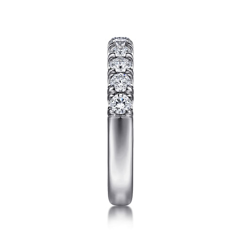 14K White Gold 11 Stone French Pavé Diamond Wedding Band