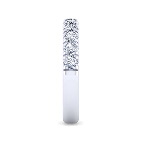 14K White Gold 11 Stone French Pavé Set Diamond Anniversary Band