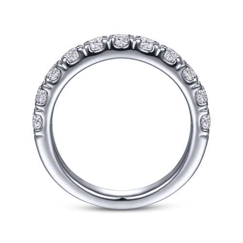 14K White Gold 11 Stone Round Diamond Anniversary Band