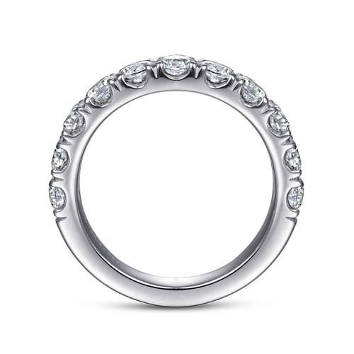 14K White Gold 11 Stone Round Diamond Anniversary Band