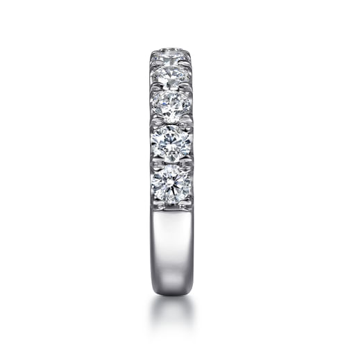 14K White Gold 11 Stone Round Diamond Anniversary Band