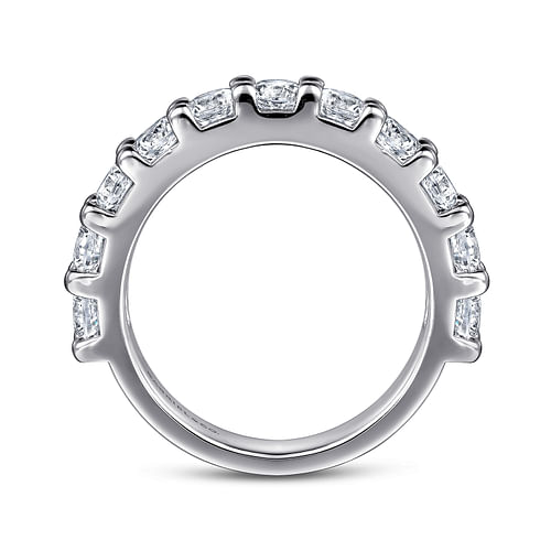 14K White Gold 11 Stone Shared Prong Diamond Anniversary Band