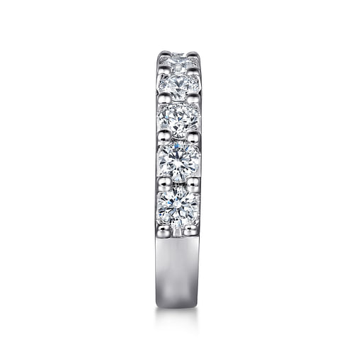 14K White Gold 11 Stone Shared Prong Diamond Anniversary Band