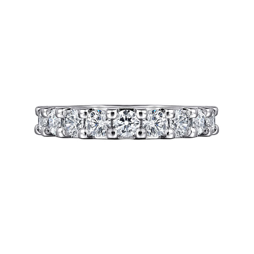 14K White Gold 11 Stone Shared Prong Diamond Anniversary Band