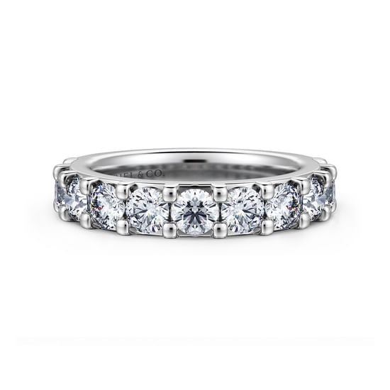 Gabriel - 14K White Gold 11 Stone Shared Prong Diamond Anniversary Band