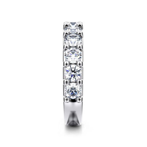 14K White Gold 11 Stone Shared Prong Diamond Anniversary Band