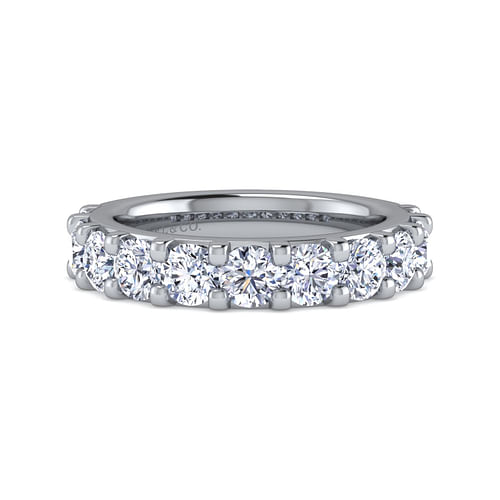 14K White Gold 11 Stone Shared Prong Diamond Anniversary Band