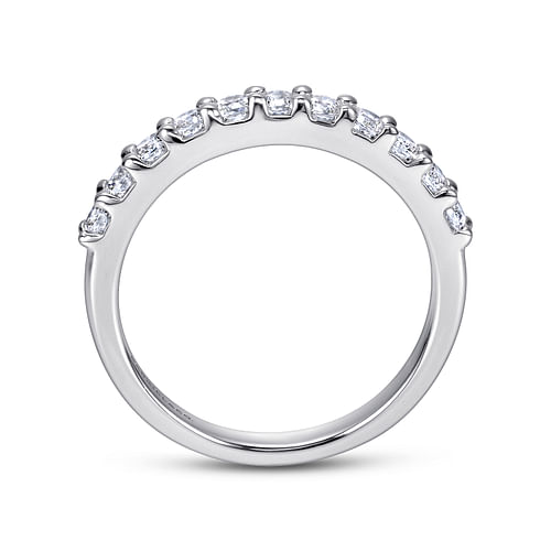 14K White Gold 11 Stone Shared Prong Diamond Anniversary Band