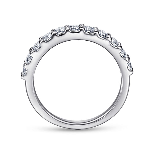 14K White Gold 11 Stone Shared Prong Diamond Anniversary Band