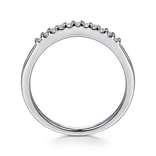 14K White Gold 11 Stone Shared Prong Diamond Wedding Band