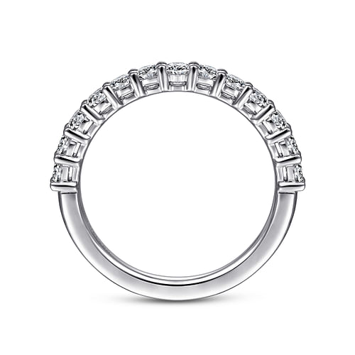 14K White Gold 13 Stone Shared Prong Diamond Anniversary Band