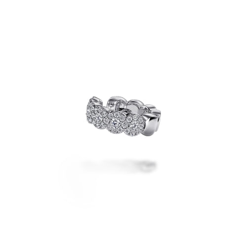 14K White Gold 13mm Diamond Earcuff Earring