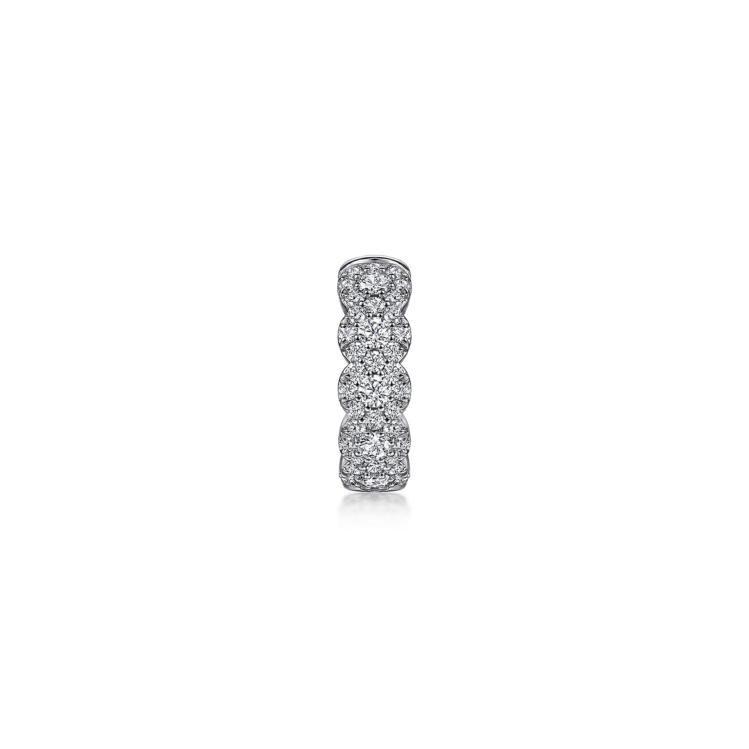14K White Gold 13mm Diamond Earcuff Earring