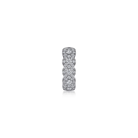 14K White Gold 13mm Diamond Earcuff Earring angle 2