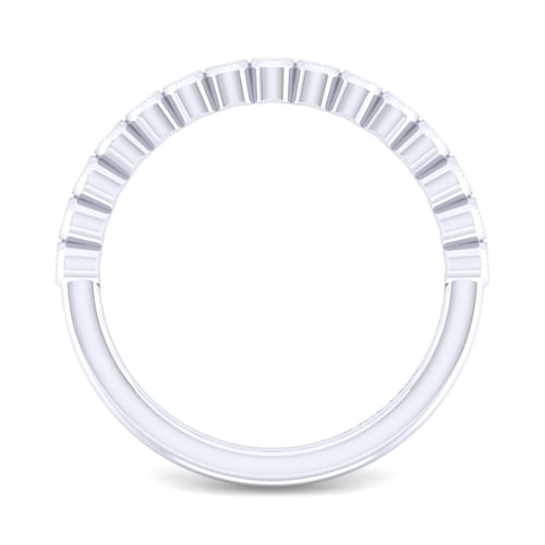 14K White Gold 15 Stone Bezel Set Diamond Anniversary Band