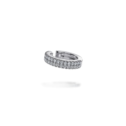 14K White Gold 15mm Diamond Earcuff Earring