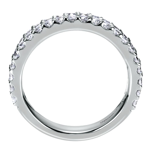 14K White Gold 2 Row Shared Prong Set Diamond Anniversary Band