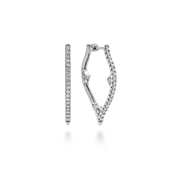 Gabriel - 14K White Gold 20mm Diamond Earrings