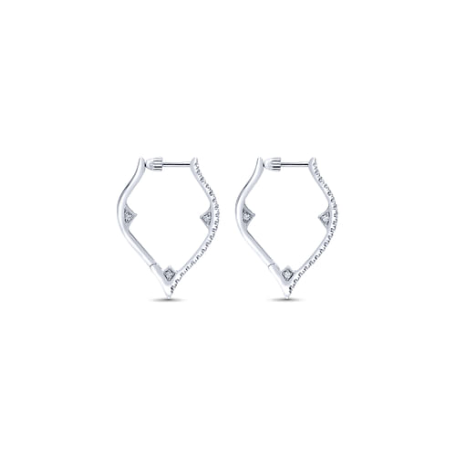 14K White Gold 20mm Diamond Earrings