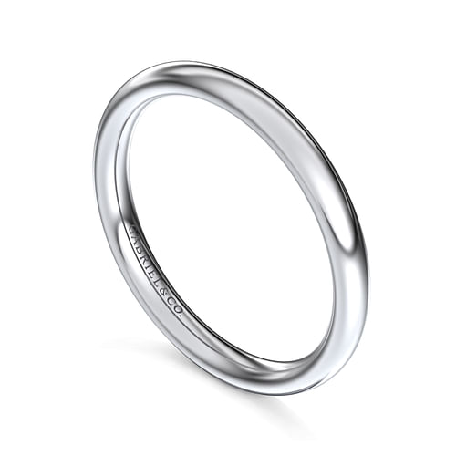 14K White Gold 2.2mm Plain Wedding Band