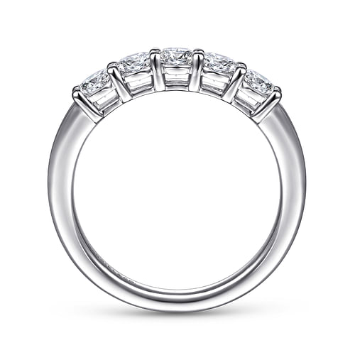 14K White Gold 5 Stone Diamond Anniversary Band