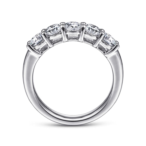 14K White Gold 5 Stone Diamond Anniversary Band