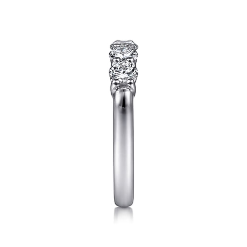 14K White Gold 5 Stone Diamond Anniversary Band