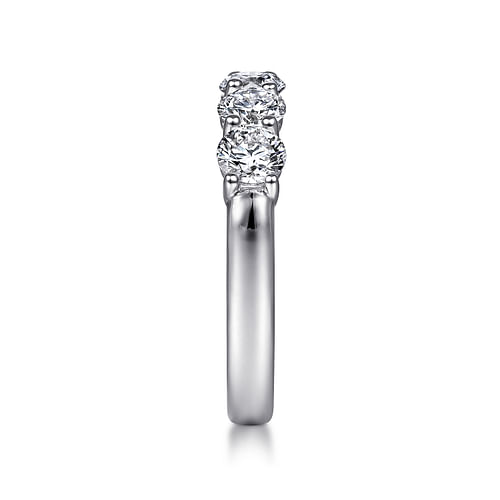 14K White Gold 5 Stone Diamond Anniversary Band