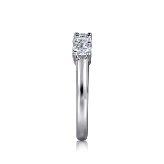 14K White Gold 5 Stone Oval Diamond Anniversary Band angle 4