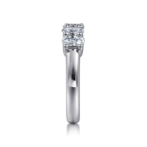 14K White Gold 5 Stone Oval Diamond Anniversary Band