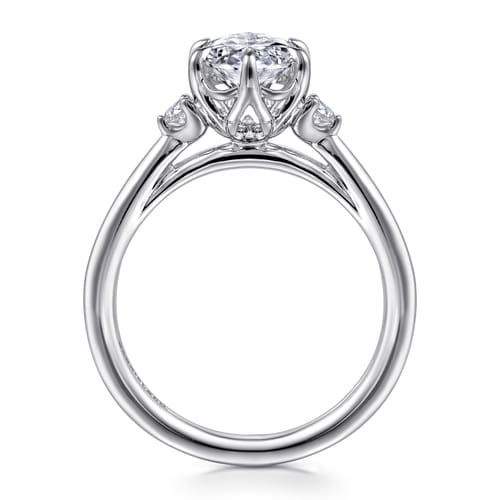 14K White Gold 6 Prong Oval Three Stone Diamond Engagement Ring 14K White Gold 6 Prong Oval Three Stone Diamond Engagement Ring