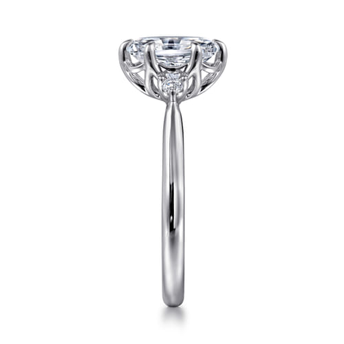 14K White Gold 6 Prong Oval Three Stone Diamond Engagement Ring 14K White Gold 6 Prong Oval Three Stone Diamond Engagement Ring