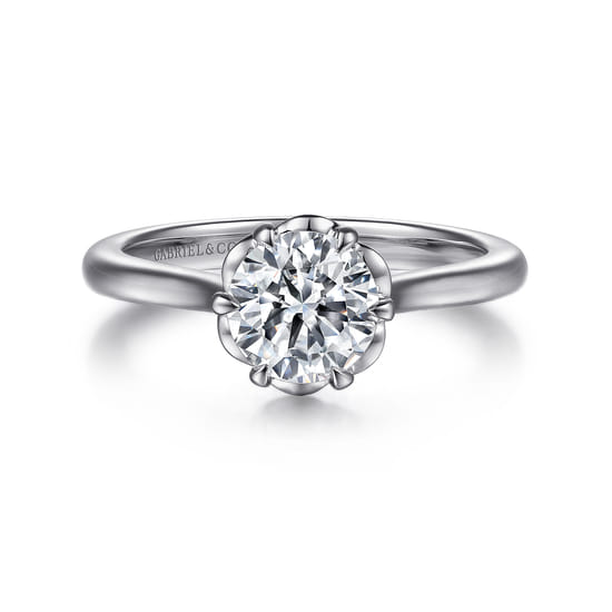 Gabriel - 14K White Gold 6 Prong Round Diamond Engagement Ring Gabriel - 14K White Gold 6 Prong Round Diamond Engagement Ring