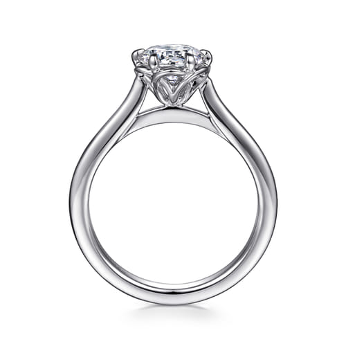 14K White Gold 6 Prong Round Diamond Engagement Ring