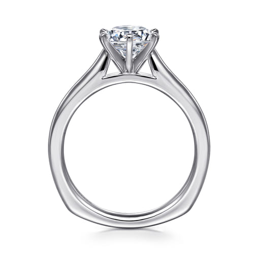 14K White Gold 6 Prong Round Diamond Engagement Ring